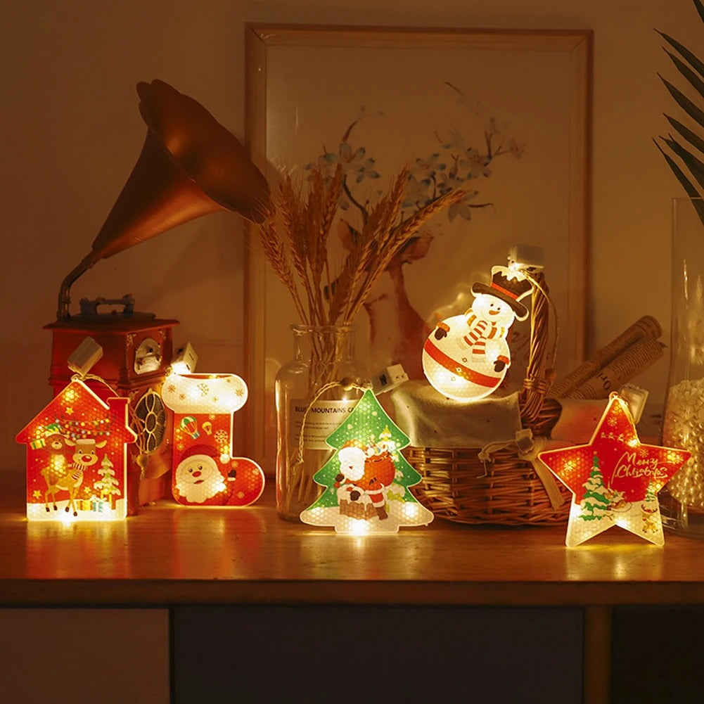 Luces con motivos de Navidad, 6 unidades