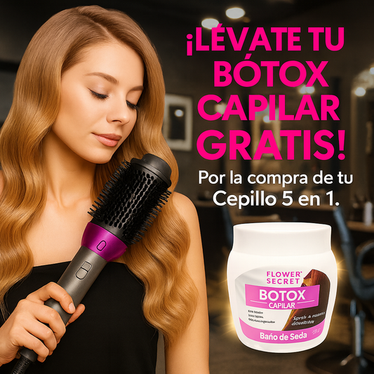 Cepillo Alisador Secador 5 en 1 + Botox Capilar Gratis