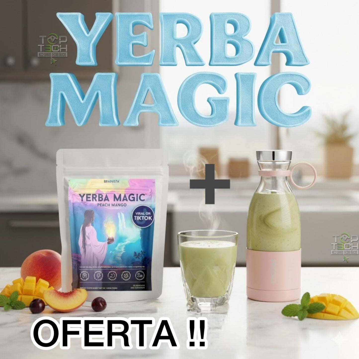 Yerba Magic Té Mate Suplemento Natural + Mini Licuadora 420 ML